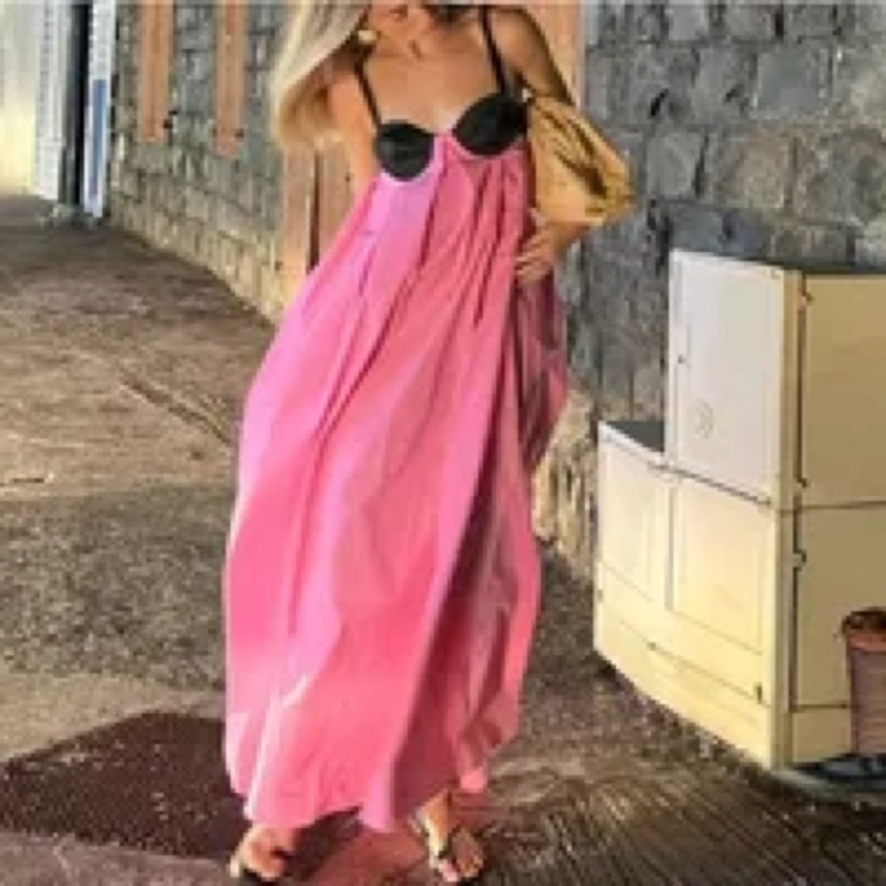 Elegant Pink Maxi Dress